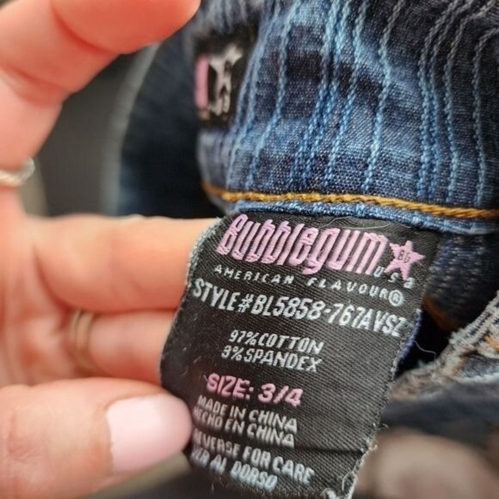 BUBBLEGUM VINTAGE 90s Ribbed Denim Skirt Y2K grunge coquette mini - Picture 4 of 10